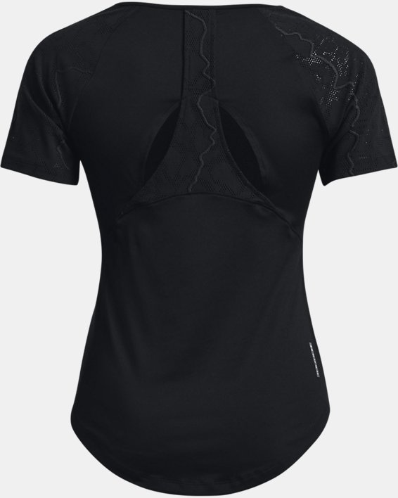 Women's UA RUSH™ HeatGear® Short Sleeve, Black, pdpMainDesktop image number 7